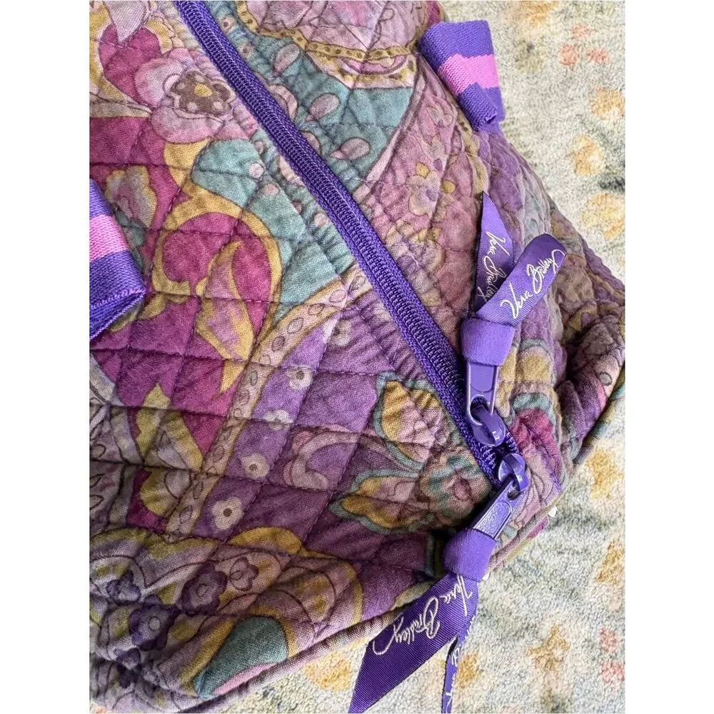 Vera Bradley Compact Sport Bag Tote Duffle Purple Paisley